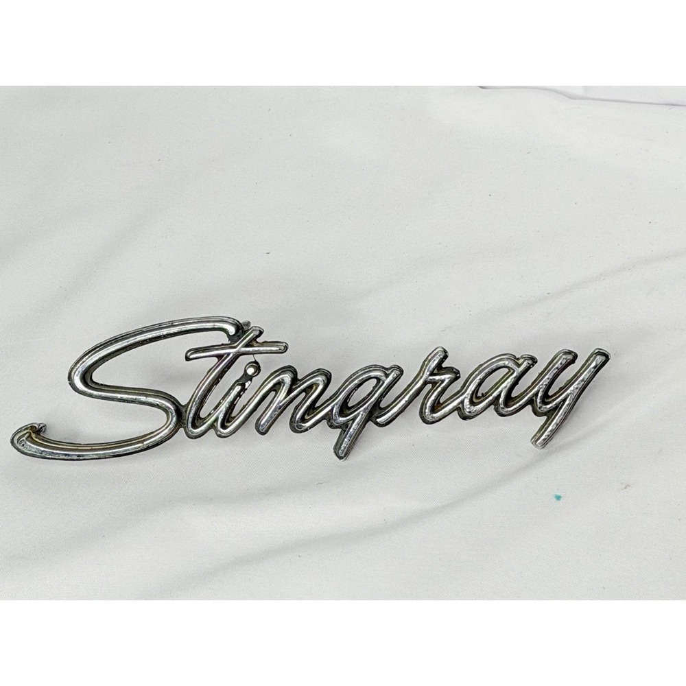 Chevrolet Corvette Stingray Chrome Script Emblem Badge 3956216 Vintage C3 Trim